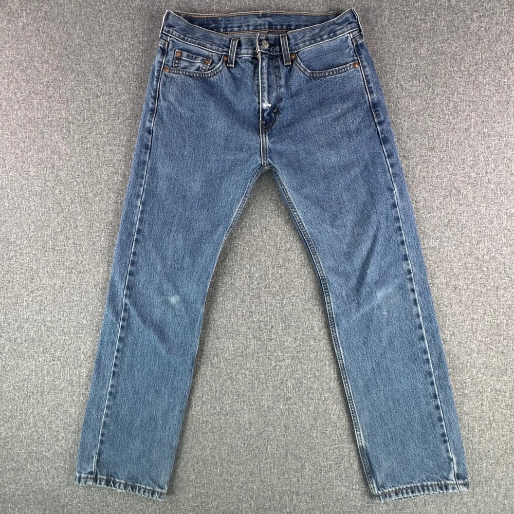 Levi's Jeans Mens 30x30 505 Regular Fit Blue Denim Straight Leg